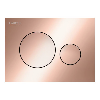 Nuplovimo aktyvavimo plokštelė Laufen INEO MOON, dviejų mygtukų, spalva - šlifuoto rožinio aukso (PVD danga) (Rose Gold brushed)