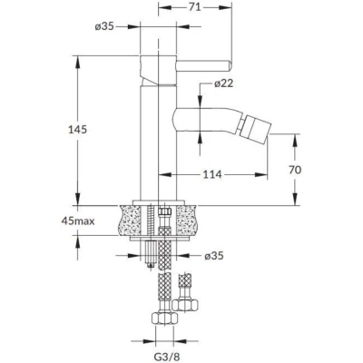 Maišytuvas Omnires Y1220BL, juodas pusiau matinis Maišytuvas Omnires Y1220BL, juodas pusiau matinis