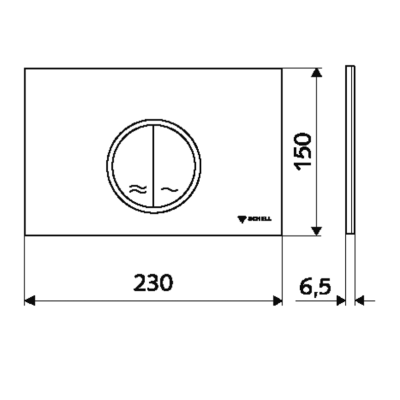 WC nuleidimo mygtukas Schell MONTUS CIRCUM, Dual flush, spalva - balta, nuotrauka 2
