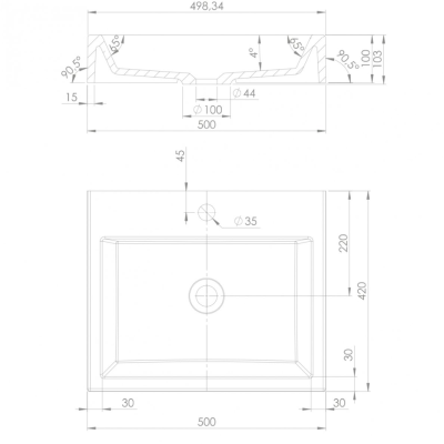 Pakabinamas arba baldinis praustuvas Omnires THASOS M+ 50 x 42 cm, baltas, blizgus Pakabinamas arba baldinis praustuvas Omnires THASOS M+ 50 x 42 cm, baltas, blizgus