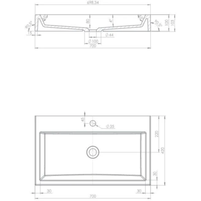 Pakabinamas arba baldinis praustuvas Omnires THASOS M+ 70 x 42 cm, baltas, blizgus Pakabinamas arba baldinis praustuvas Omnires THASOS M+ 70 x 42 cm, baltas, blizgus