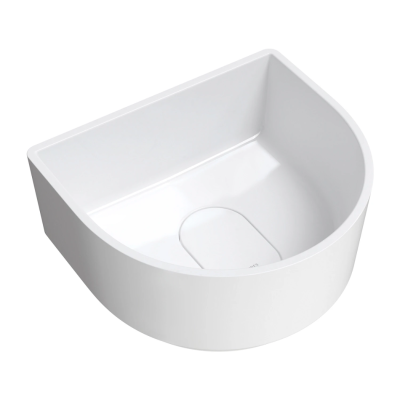 Pastatomas ant stalviršio praustuvas Omnires CADENCE M+ 42 cm, baltas, blizgus