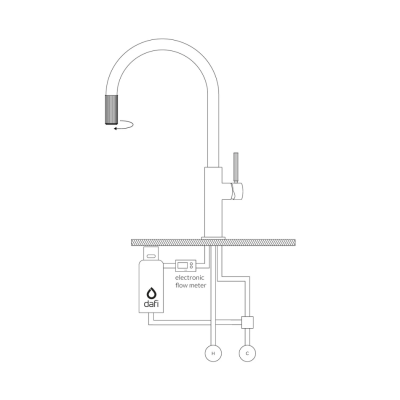 Maišytuvas Omnires SWITCH SW9057-FD1WM, baltas matinis su vandens filtravimo sistema Maišytuvas Omnires SWITCH SW9057-FD1WM, baltas matinis su vandens filtravimo sistema