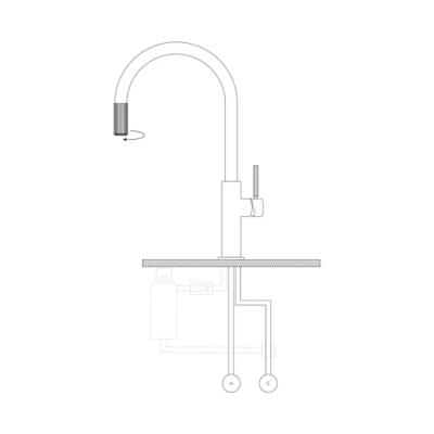 Maišytuvas Omnires SWITCH SW9057WM, baltas matinis, su galimybe pajungti bet kokią vandens filtravimo sistemą Maišytuvas Omnires SWITCH SW9057WM, baltas matinis, su galimybe pajungti bet kokią vandens filtravimo sistemą