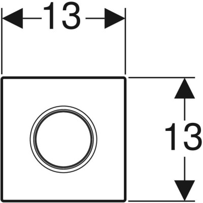 Pisuaro rėmo vandens nuleidimo mygtukas Geberit Type01 Round, chromo spalvos, nuotrauka 3
