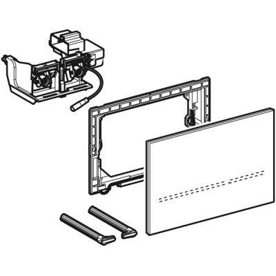 Sensorinis vandens nuleidimo mygtukas Geberit Sigma80 Square, 12 cm bakeliui, veidrodinis stiklas, nuotrauka 2