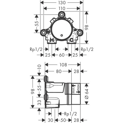 Potinkinė maišytuvo dalis Axor - 2