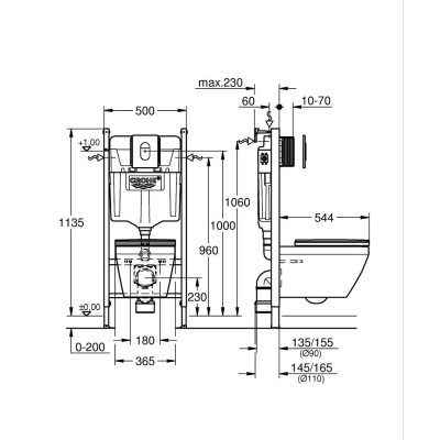 Potinkinis rėmas Grohe Solido Euro Ceramic 5-in-1, montavimo aukštis 1,13 m - 2