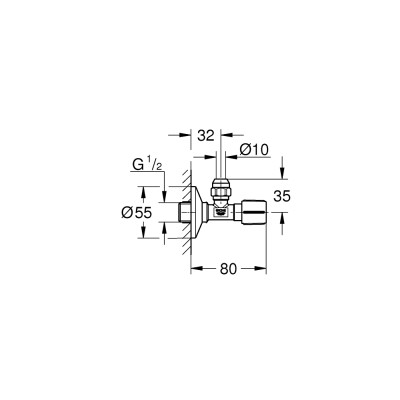 Ventilis kampinis 1/2" nerūdijantis plienas - 2