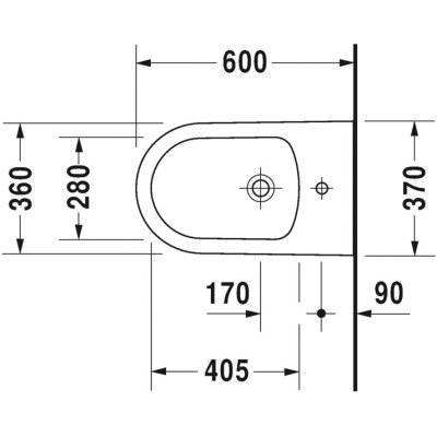 Pastatoma bidė Duravit Me By Starck 370x600 mm, nuotrauka 2
