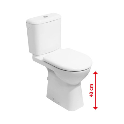Unitazo puodas Jika DEEP BY JIKA neįgaliesiems (48cm aukščio), horizontalus nuotakas