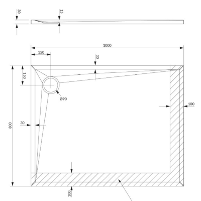 Kompozitinis dušo padėklas OMNIRES STONEN 80 x 100 cm, baltas matinis, stačiakampis, Kompozitinis dušo padėklas OMNIRES STONEN 80 x 100 cm, baltas matinis, stačiakampis,