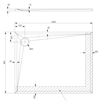 Kompozitinis dušo padėklas OMNIRES STONE 80 x 120 cm, baltas matinis, stačiakampis, Kompozitinis dušo padėklas OMNIRES STONE 80 x 120 cm, baltas matinis, stačiakampis,