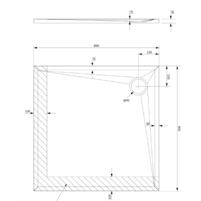 Kompozitinis dušo padėklas OMNIRES STONE 80 x 80 cm, baltas matinis, kvadratinis Kompozitinis dušo padėklas OMNIRES STONE 80 x 80 cm, baltas matinis, kvadratinis