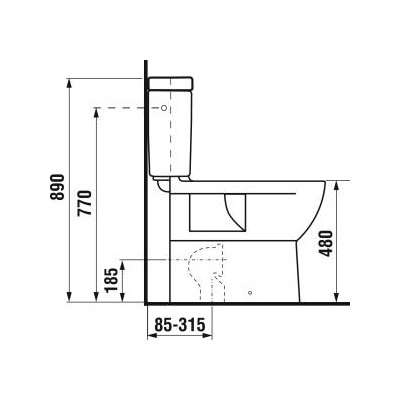 Unitazo puodas Jika MIO neįgaliesiems (48cm aukščio), universalus nuotakas - 3