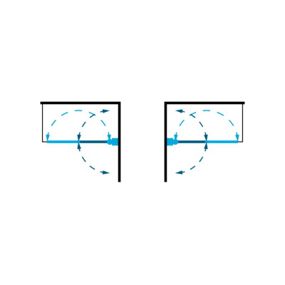 Vonios sienelė varstoma, dvistiklė, OMNIRES KINGSTON, 120 cm,  juoda matinė/skaidrus stiklas