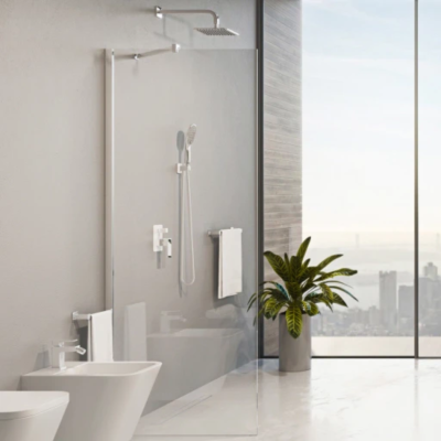Omnires Walk-In dušo sienelė 90x200, chromas/skaidrus stiklas Omnires Walk-In dušo sienelė 90x200, chromas/skaidrus stiklas