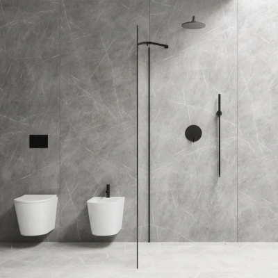 Omnires Walk-In dušo sienelė 80x200, juoda matinė/skaidrus stiklas Omnires Walk-In dušo sienelė 80x200, juoda matinė/skaidrus stiklas