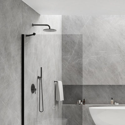 Omnires Walk-In dušo sienelė 100x200, juoda matinė/skaidrus stiklas Omnires Walk-In dušo sienelė 100x200, juoda matinė/skaidrus stiklas