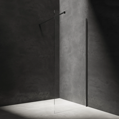 Omnires Walk-In dušo sienelė 100x200, juoda matinė/skaidrus stiklas Omnires Walk-In dušo sienelė 100x200, juoda matinė/skaidrus stiklas