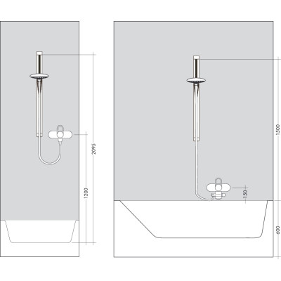 Dušo komplektas HANSGROHE Croma 100 Vario / Unica C 0.65 m - 3