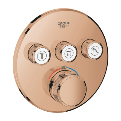 Dalis dekoratyvinė potinkinio dušo/vonios termostatinio maišytuvo Grohe GRT SmartControl 3 funkcijų rausvo aukso spalva (Warm su