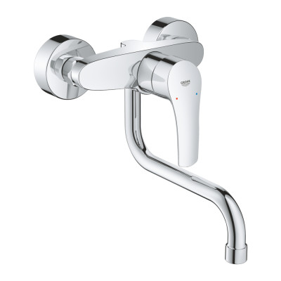 Plautuvės maišytuvas GROHE Eurosmart iš sienos 216mm, chromo spalvos
