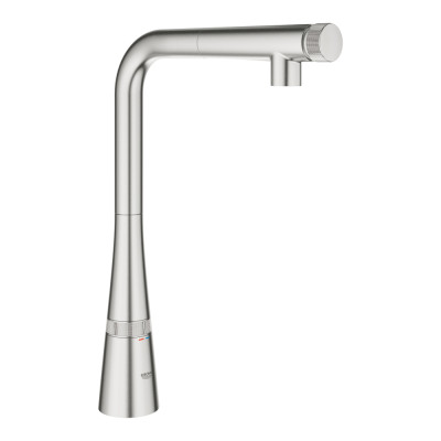 Plautuvės maišytuvas GROHE Zedra SmartControl L su ištraukiama žarna, nerūdijančio plieno spalvos