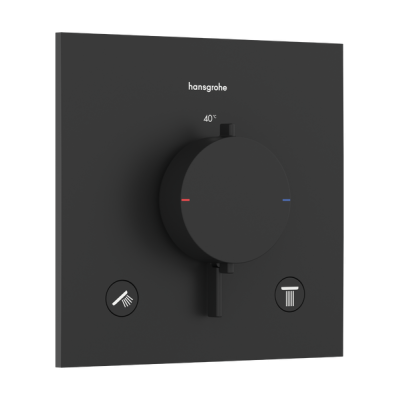 Dekoratyvinė dalis potinkiniam termostatiniam maišytuvui HANSGROHE Ecostat Comfort E, 2 funkcijos, spalva - juoda matinė