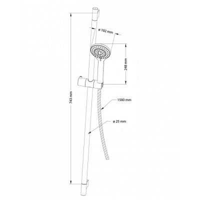 Dušo stovas Omnires YOSEMITE-SGL, poliruotas auksas