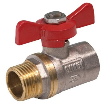 Žalvarinis chromuotas (matinis) SLOVARM KE-240 rutulinis ventilis Dn1"