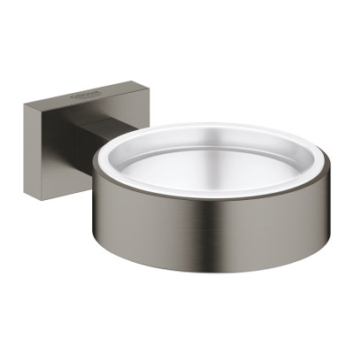 Muilinės/dozatoriaus laikiklis GROHE Essentials Cube, matinės grafito spalva (Brushed Hard Graphite)