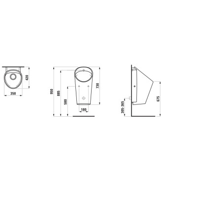 Pisuaras Laufen LEMA, Rimless, vidiniu vandens įvadu, nuotrauka 2