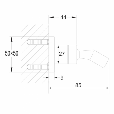 Dušo galvutės laikiklis Omnires BRACKET, 8859-KCR, chromas Dušo galvutės laikiklis Omnires BRACKET, 8859-KCR, chromas