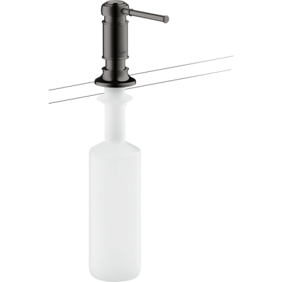 Įmontuojamas skysto muilo/indų ploviklio dozatorius AXOR Montreux, 500 ml, poliruoto juodo chromo spalvos (Polished Black Chrome