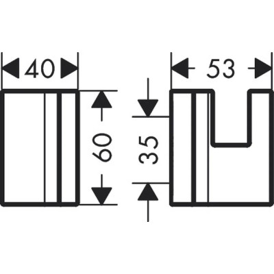 Kabliukas AXOR Universal Rectangular, chromo spalva - 2