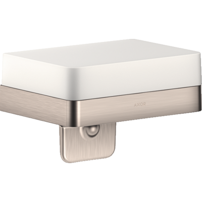 Muilo dozatorius AXOR Universal Softsquare su lentynėle, nerūdijančio plieno spalva (Stainless Steel Optic)