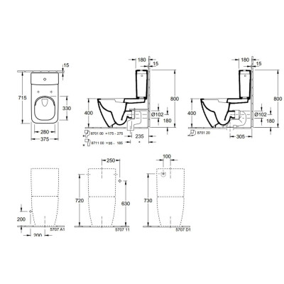 Unitazo puodas VILLEROY&BOCH Venticello pastatomas, „Direct Flush” sistema - 2