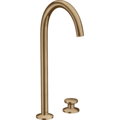 Praustuvo maišytuvas AXOR One Select 260, 2 dalių, su paspaudžiamu (push-open) dugno vožtuvu, šlifuotos bronzos spalvos (Brushed