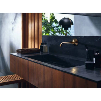 Praustuvo maišytuvas AXOR One Select 220 mm, iš sienos, šlifuotos bronzos spalvos (Brushed Bronze) - 2