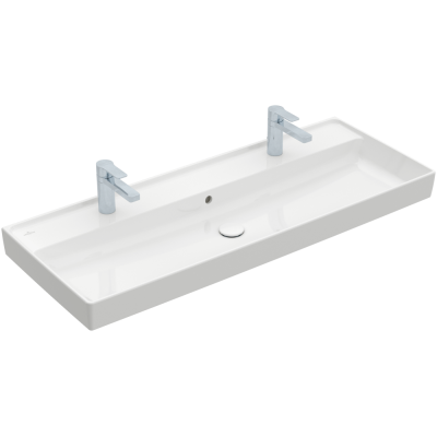 Praustuvas VILLEROY&BOCH Collaro 1200x470, 2 skylės maišytuvui, be perpylimo Ceramic Plus danga