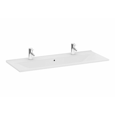 Dvigubas baldinis praustuvas Ifö Elegant 121x47 cm, su dvejomis skylėmis maišytuvui