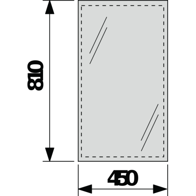 Veidrodis Jika CLEAR 450x50x810 mm