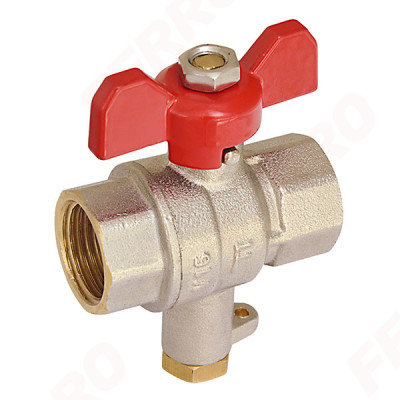 Žalvarinis chromuotas (matinis) rutulinis ventilis su vieta jutikliui Dn1/2"