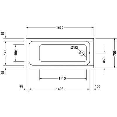 Vonia Duravit D-Code 150x75 cm - 2