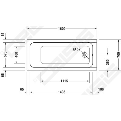 Vonia Duravit D-Code 160x70 cm - 2