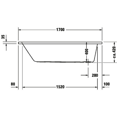 Vonia Duravit D-Code 170x75 cm - 3