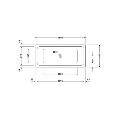 Vonia Duravit D-Code 180x80 cm - 2