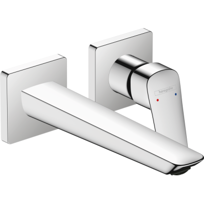 Praustuvo maišytuvas HANSGROHE Logis Fine 206, iš sienos, su neužsidarančiu dugno vožtuvu, spalva - chromo