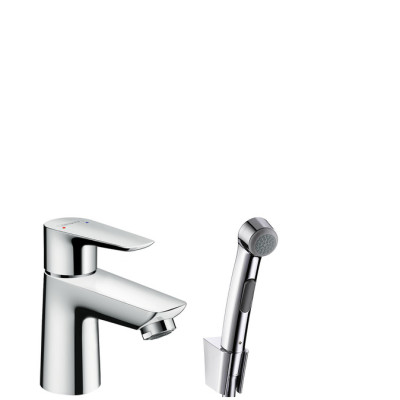 Praustuvo maišytuvas HANSGROHE Talis E 80, su rankiniu bidė dušeliu, 1,6 m dušo žarna, dugno vožtuvu